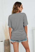 Load image into Gallery viewer, V-Neck Side Ruched Tee
