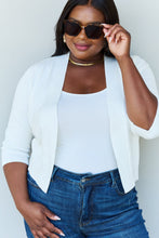 Load image into Gallery viewer, Doublju My Favorite Full Size 3/4 Sleeve Cropped Cardigan in Ivory
