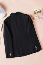 Load image into Gallery viewer, Double-Breasted Lapel Collar Long Sleeve Blazer
