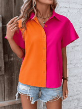 Load image into Gallery viewer, Strawberries &amp; Oranges Button Down Top

