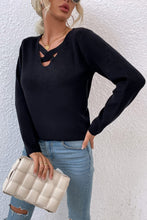 Load image into Gallery viewer, Crisscross V-Neck Knit Top
