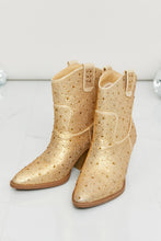Load image into Gallery viewer, Forever Link Rhinestone Cowboy Booties in Gold
