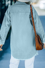 Load image into Gallery viewer, Corduroy Button Down Longline Shirt Jacket
