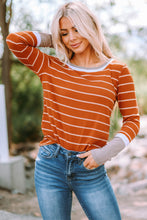 Load image into Gallery viewer, Striped Round Neck Rib-Knit Top
