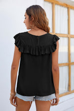 Load image into Gallery viewer, Crochet Spliced Lace Ruffled Top
