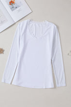 Load image into Gallery viewer, Lace Trim Ribbed Top
