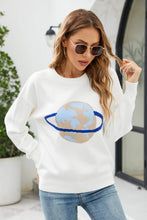 Load image into Gallery viewer, Earth Graphic Round Neck Dropped Shoulder Sweater
