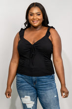 Load image into Gallery viewer, White Birch Full Size Ruched Ruffle Shoulder Top
