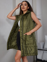 Load image into Gallery viewer, Zip Up Longline Puffer Vest with Pockets
