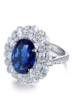 Load image into Gallery viewer, 5 Carat Lab-Grown Sapphire Flower Shape Ring
