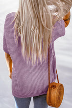 Load image into Gallery viewer, Side Slit V-Neck Short Sleeve Sweater
