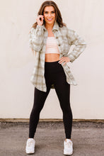 Load image into Gallery viewer, Plaid Curved Hem Dropped Shoulder Longline Shirt Jacket
