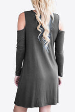 Load image into Gallery viewer, 875 Cold-Shoulder Long Sleeve Round Neck Dress
