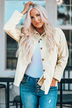 Load image into Gallery viewer, Pocketed Button Ribbed Textured Shirt
