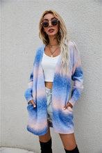 Load image into Gallery viewer, Multicolored Gradient Open Front Longline Cardigan
