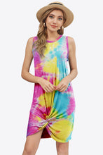 Load image into Gallery viewer, Tie-Dye Twisted Round Neck Sleeveless Dress
