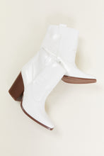 Load image into Gallery viewer, Qupid Made to Groove Heeled Crocodile Western Booties
