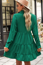 Load image into Gallery viewer, Decorative Button Johnny Collar Tiered Dress
