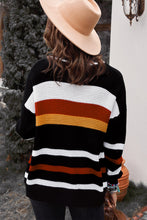 Load image into Gallery viewer, Striped Open Front Dropped Shoulder Longline Cardigan
