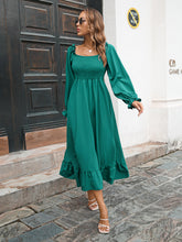 Load image into Gallery viewer, Smocked Ruffle Hem Flounce Sleeve Dress
