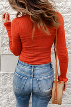 Load image into Gallery viewer, Openwork Flounce Sleeve Knit Pullover
