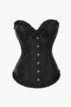 Load image into Gallery viewer, Full Size Jacquard Bow and Ruffle Trim Corset
