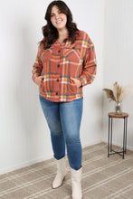 Load image into Gallery viewer, Zenana Pumpkin Spice Full Size Plaid Shacket in Rust
