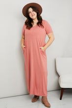 Load image into Gallery viewer, Zenana Full Size Short Sleeve V-Neck T-Shirt Dress with Pockets
