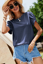 Load image into Gallery viewer, Short Petal Sleeve Crewneck Top
