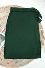 Load image into Gallery viewer, Belted Wrap Midi Skirt with Split
