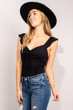 Load image into Gallery viewer, White Birch Full Size Ruched Ruffle Shoulder Top
