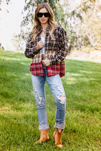 Load image into Gallery viewer, Sugarfox Destined for More Full Size Plaid Spliced Shacket
