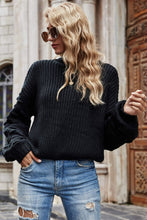 Load image into Gallery viewer, Weekend Style Rib-Knit Dropped Shoulder Sweater
