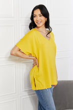 Load image into Gallery viewer, Yelete Full Size V-Neck Side Slit Tee
