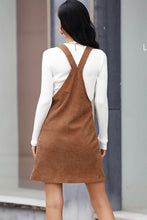 Load image into Gallery viewer, Corduroy Mini Overall Dress with Pocket
