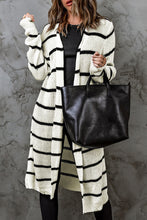 Load image into Gallery viewer, Off White &amp; Stripes Rib-Knit Duster DIBS YES
