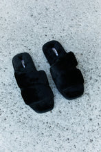 Load image into Gallery viewer, Qupid Faux Fur Slide Sandals in Black
