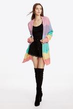 Load image into Gallery viewer, Color Block Open Front Drop Shoulder Cardigan with Pockets

