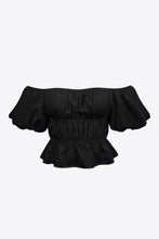 Load image into Gallery viewer, Square Neck Balloon Sleeve Cropped Blouse
