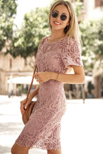 Load image into Gallery viewer, Lace Crochet Zip-Back Mini Dress
