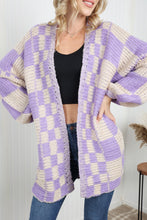 Load image into Gallery viewer, Petal Dew Checkered Open Front Longline Cardigan
