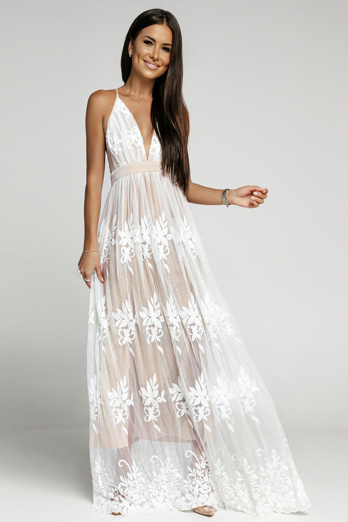 Crisscross Lace Halter Neck Dress