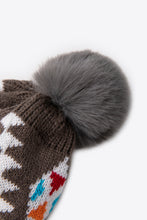Load image into Gallery viewer, Geometric Pom-Pom Cuffed Beanie
