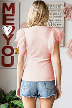 Load image into Gallery viewer, Butterfly Affect Caped Sleeve In Lace Top
