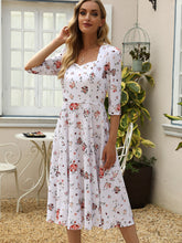 Load image into Gallery viewer, Floral Tie Back Puff Sleeve Dress
