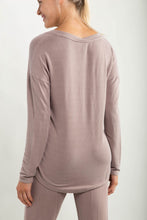 Load image into Gallery viewer, Lounge V-Neck In Brown Top | DIBS 287
