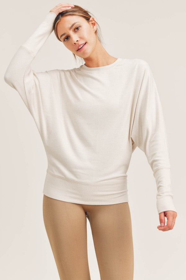 DOLMAN-SLEEVED TOP in NATURAL