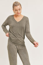 Load image into Gallery viewer, Olive Lounge in V-Neck Top | DIBS 290

