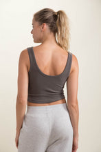 Load image into Gallery viewer, RIBBED Seamless Cropped Tank Top in Olive | DIBS
