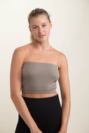 Seamless Tube Top with Strap In Mocha | DIBS 787